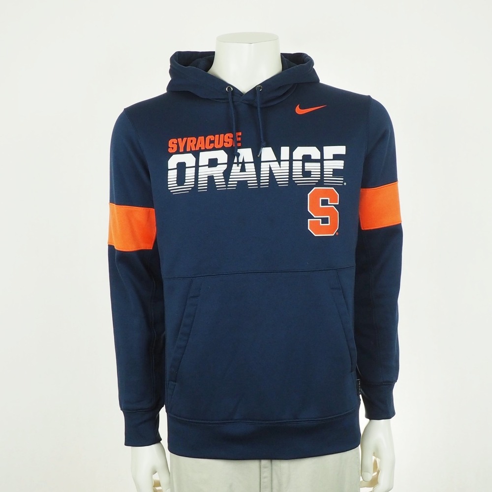 Nike Syracuse Orange Pullover Hoodie Mens Medium Navy Blue Hooded Sweatshirt